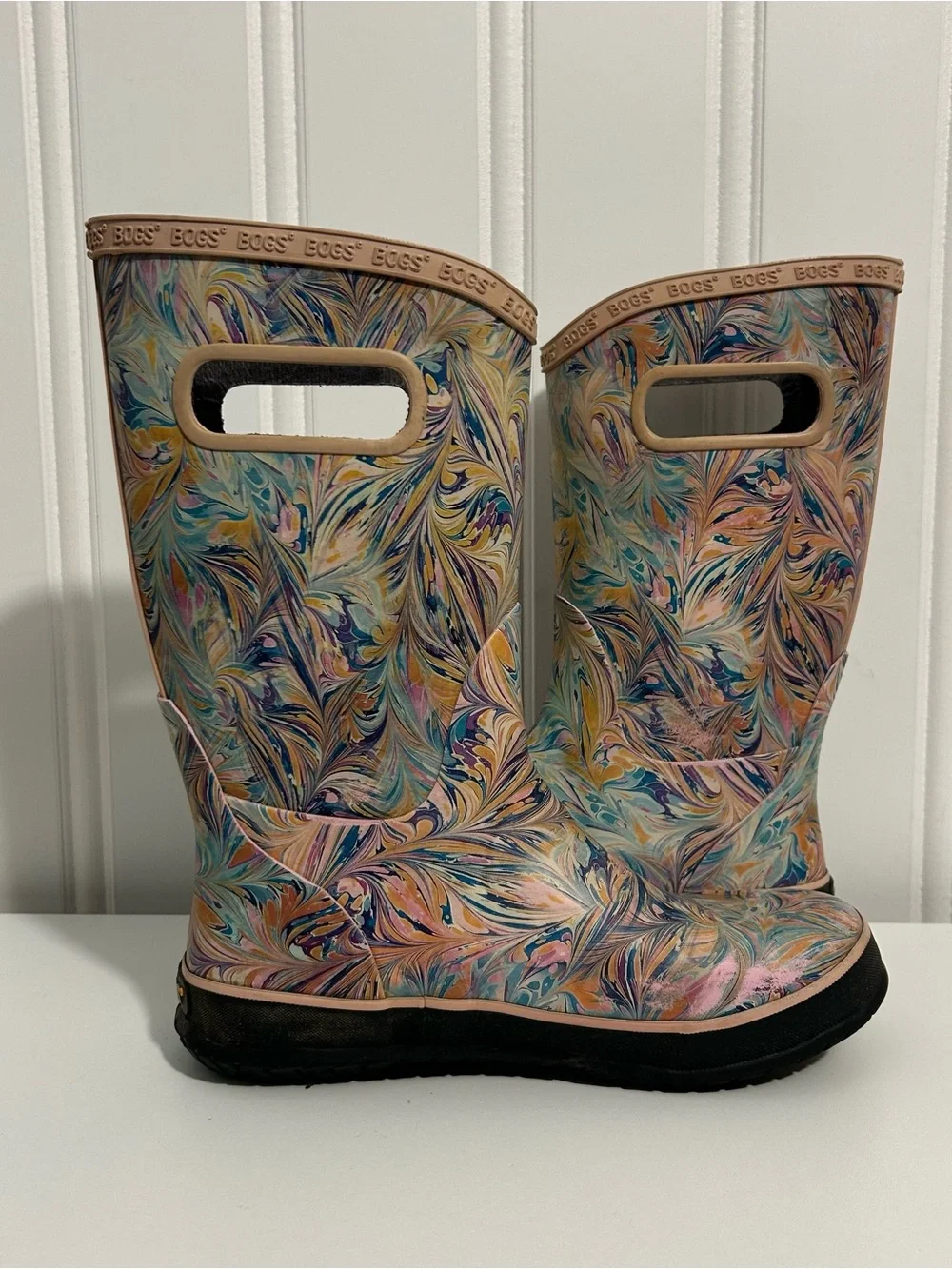 Bogs Marbled Multicolor Rain Boots pink purple